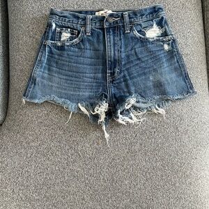 Hollister Blue Distressed Jean Shorts